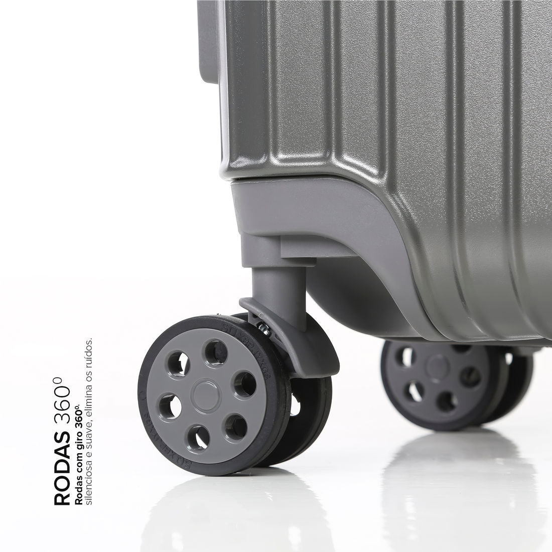 Mala de Viagem Média 23kg ABS Policarbonato com Expansor Brasil Maloa Chumbo