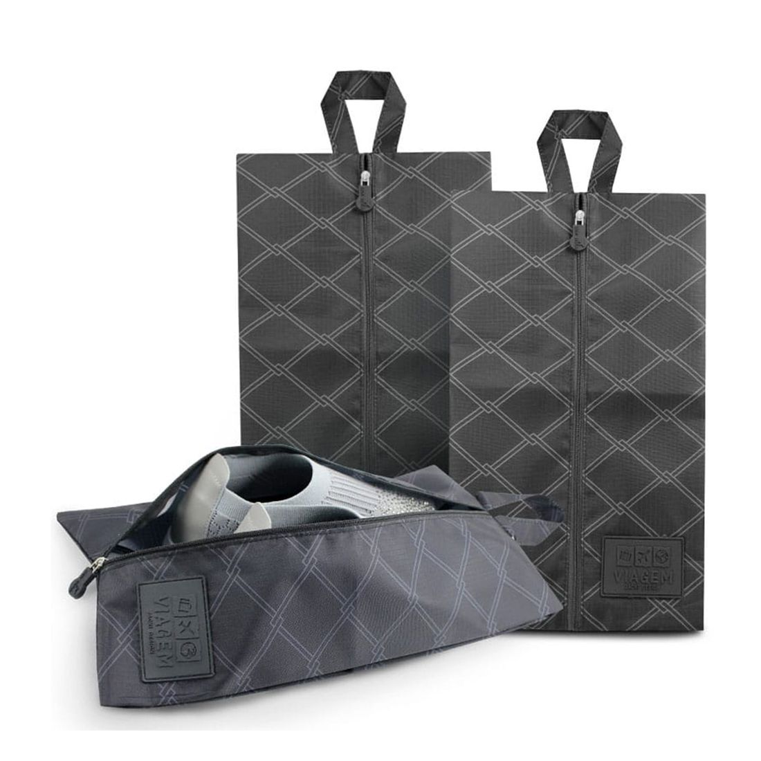 Bolsa Porta Sapato Listras Preto Bolsa Porta Sapato Listras Preto