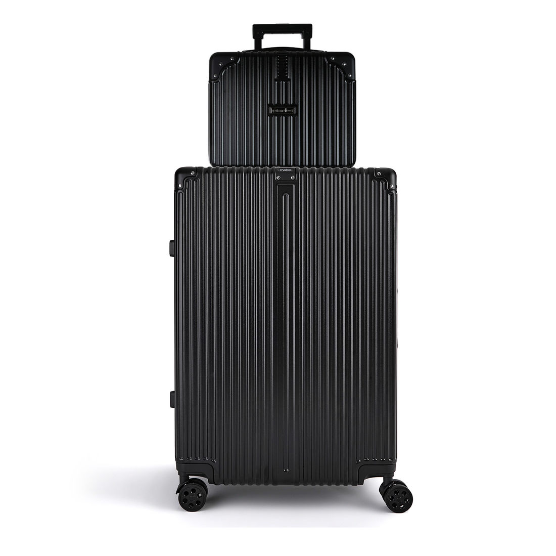 Conjunto Mala de Viagem Grande 32kg Policarbonato ABS Noruega Maloa Preto Conjunto Mala de Viagem Grande 32kg Policarbonato ABS Noruega Maloa Preto