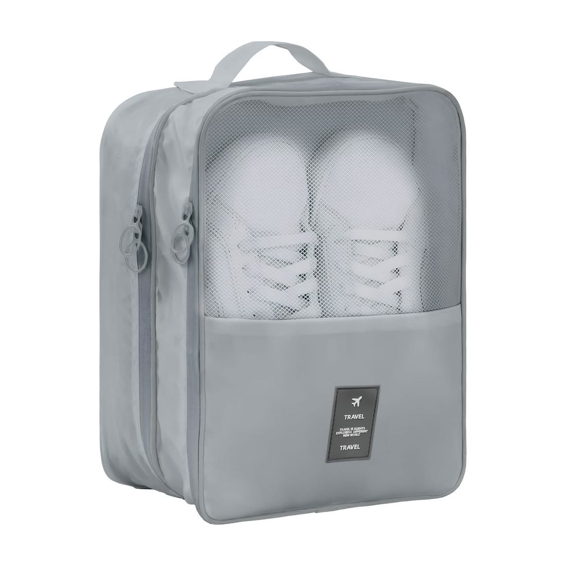 Kit Frasqueira Ibiza Branco, Kit Frasco 7 Peças e Organizador Porta Sapato Cinza