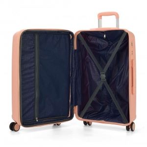 Mala De Viagem Grande 32kg em Polipropileno Granada Salmão com Expansor