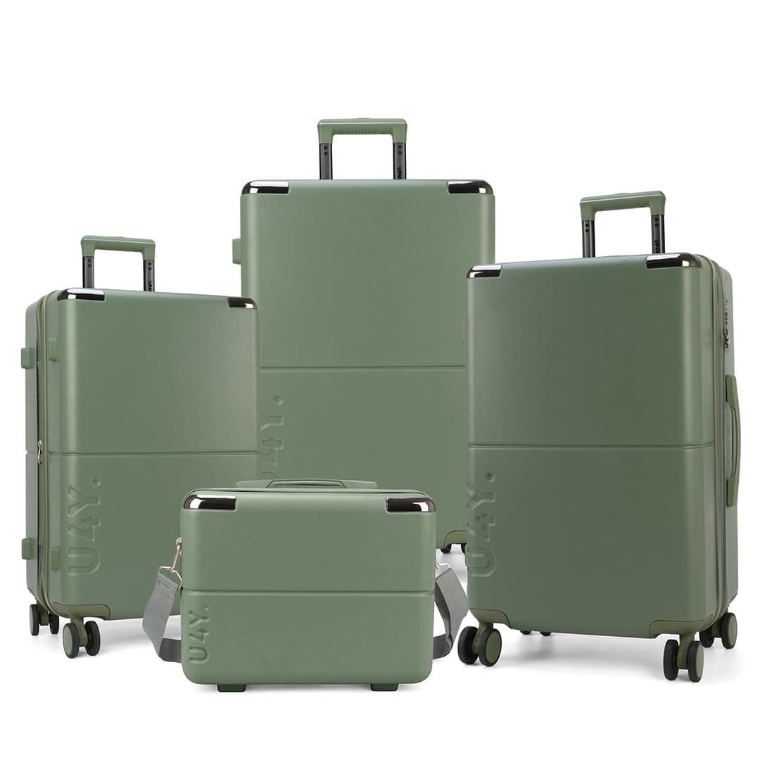 Kit de Malas de Viagem 3 Peças com Expansor e Frasqueira Katerini Verde Kit de Malas de Viagem 3 Peças com Expansor e Frasqueira Katerini Verde