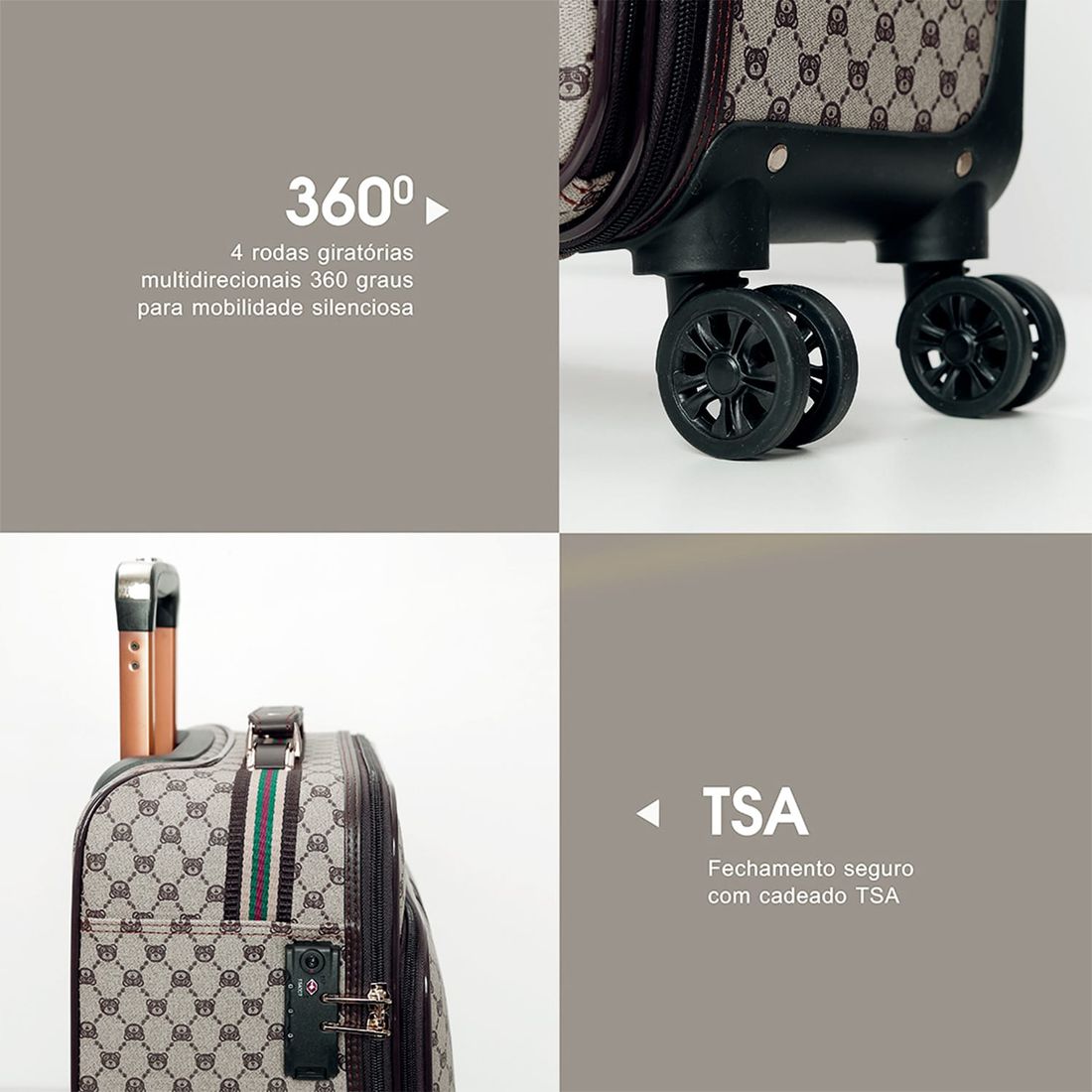 Mala de Viagem de Bordo Amsterdam Ursinho Maloa 16 Polegadas