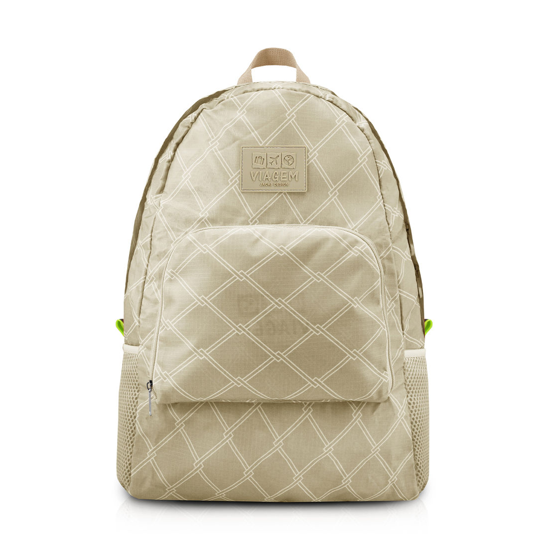Mochila Dobrável Bege Listras