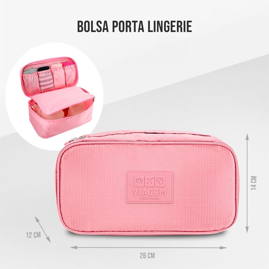Bolsa Porta Lingerie Rosa
