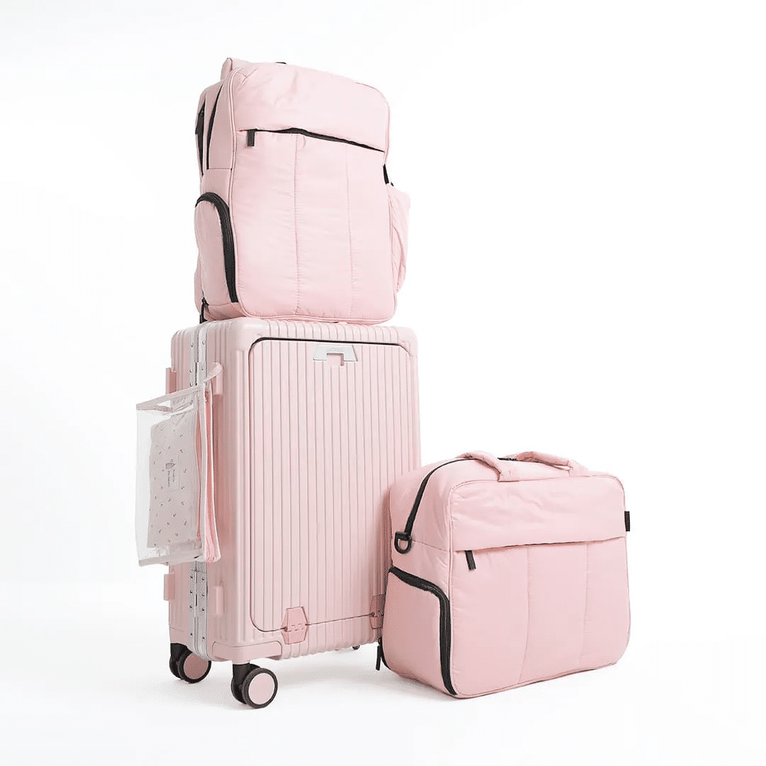 Kit de Mala Pequena Bordo 10kg Suecia, Mochila e Bolsa Confort Bag