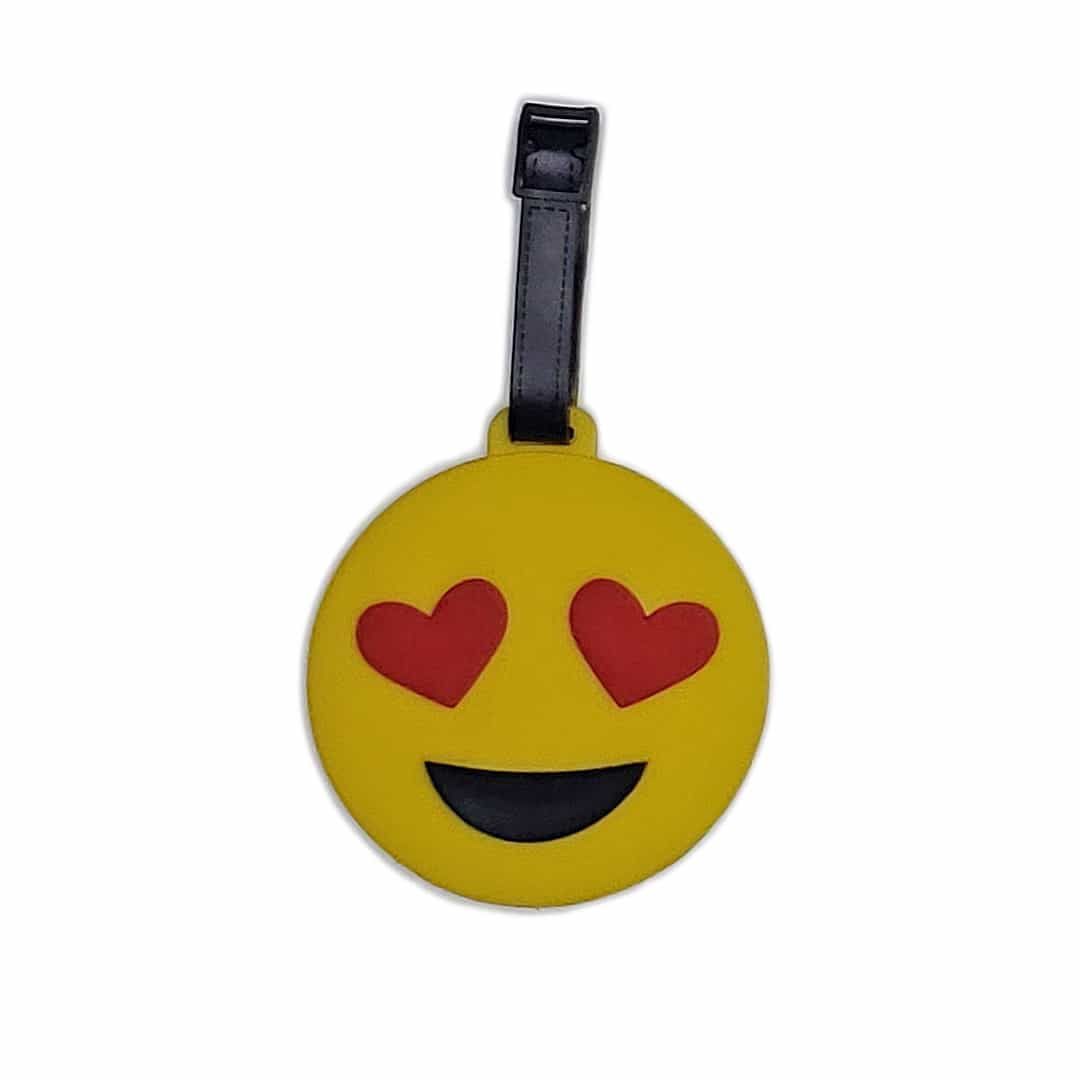 Tag Identificador de Bagagem para Malas de Viagem Emoji Coração Tag Identificador de Bagagem para Malas de Viagem Emoji Coração