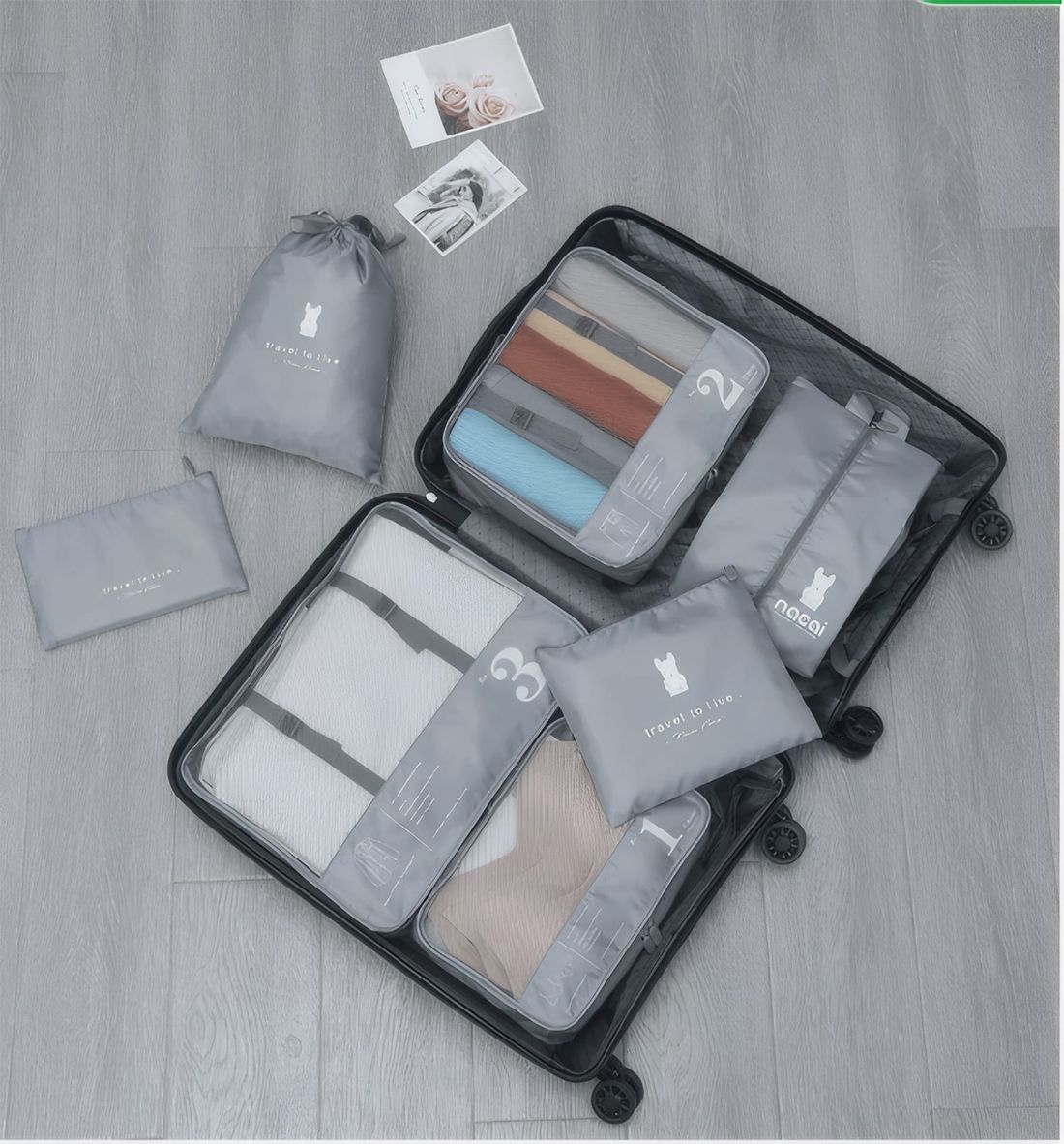 Kit Completo Brasil Prata, Almofada de Pescoço, Kit Frasco 7 Pecas e Organizador de Malas Travel to Live Cinza Kit Completo Brasil Prata, Almofada de Pescoço, Kit Frasco 7 Pecas e Organizador de Malas Travel to Live Cinza