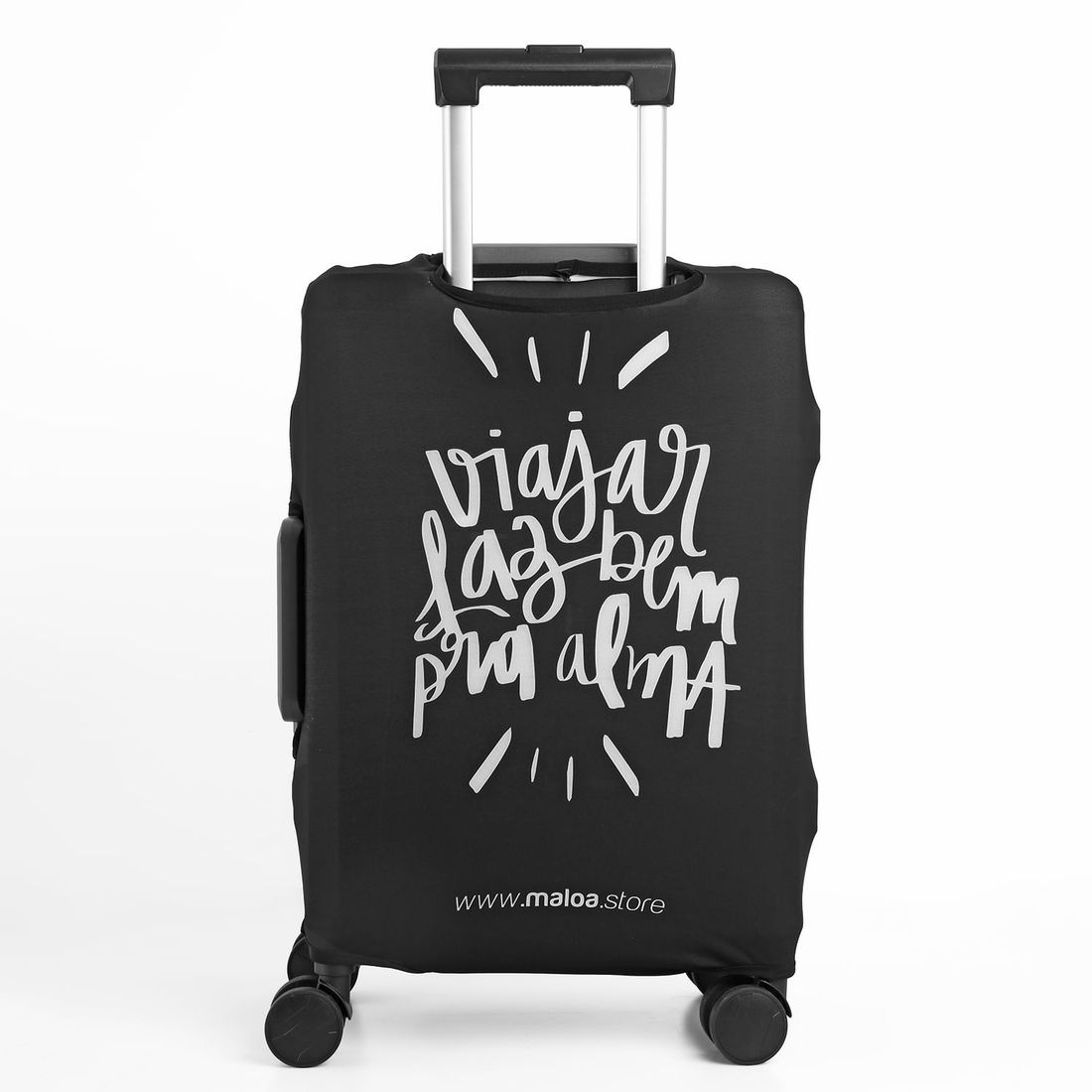 Kit de Mala Media 23 kg e Grande 32 kg, Bolsa Confort Branca e 2 Capa Viajar Faz Bem M e G Preto Kit de Mala Media 23 kg e Grande 32 kg, Bolsa Confort Branca e 2 Capa Viajar Faz Bem M e G Preto