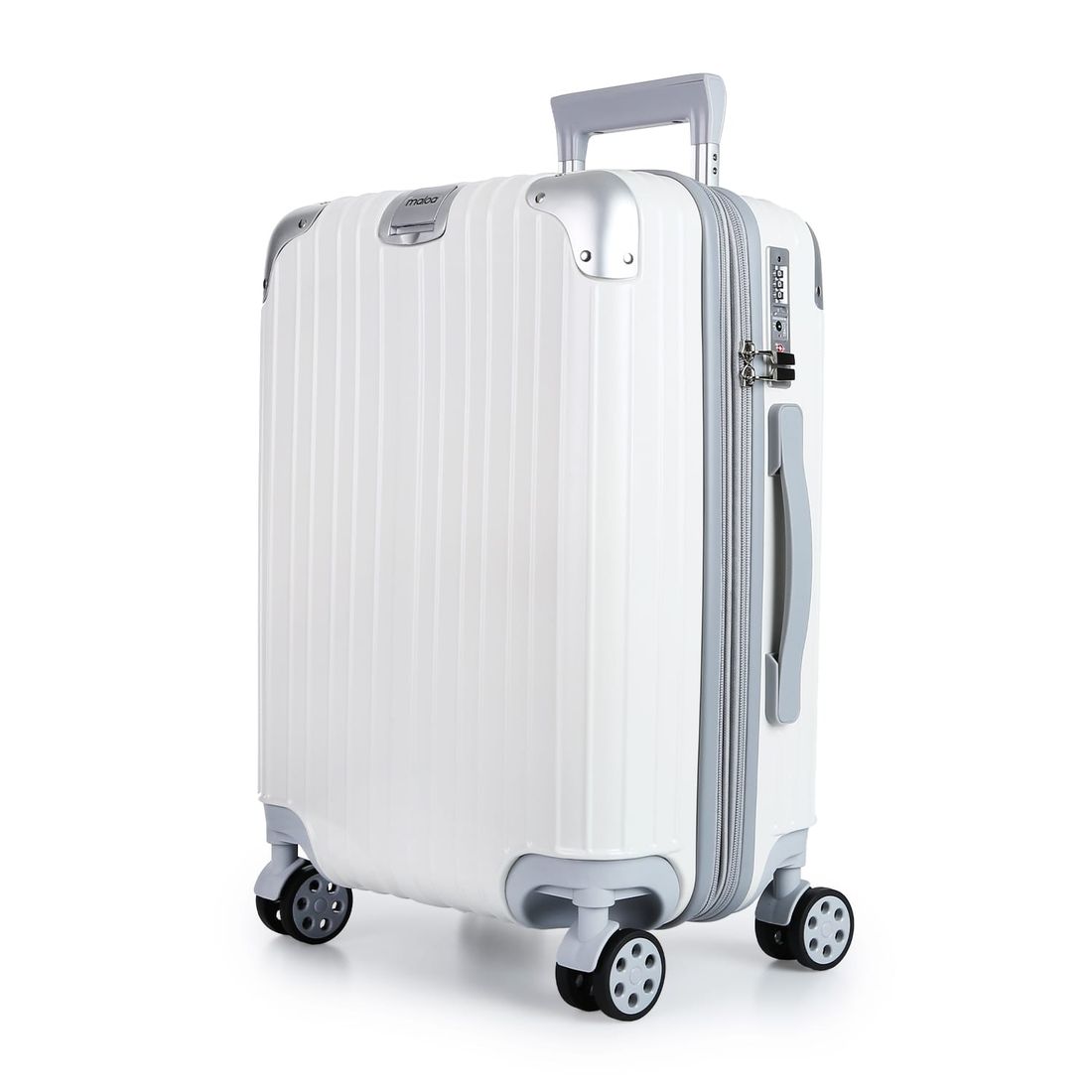 Kit Mala de Viagem Pequena de Bordo 10kg Brasil Branco e Mala Brasil Grande 32kg Branco Kit Mala de Viagem Pequena de Bordo 10kg Brasil Branco e Mala Brasil Grande 32kg Branco