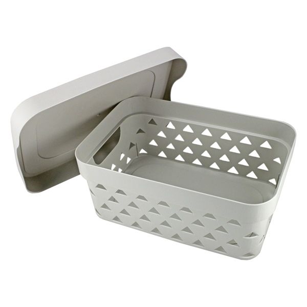 Cesto Organizador Loft Com Tampa Média Cinza Cesto Organizador Loft Com Tampa Média Cinza