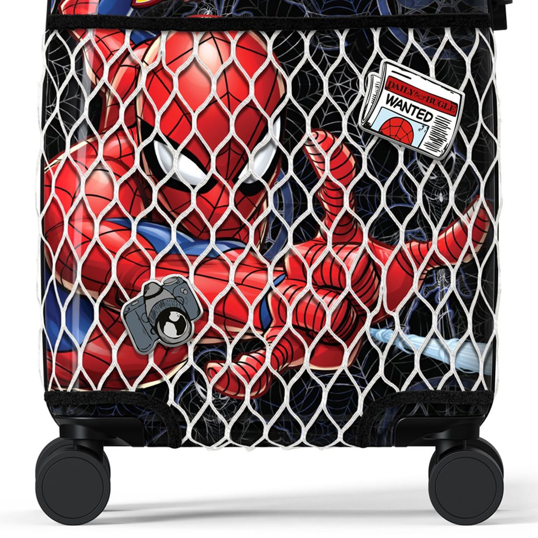 Mala de Viagem Pequena de Bordo Infantil em Policarbonato Homem Aranha Preto