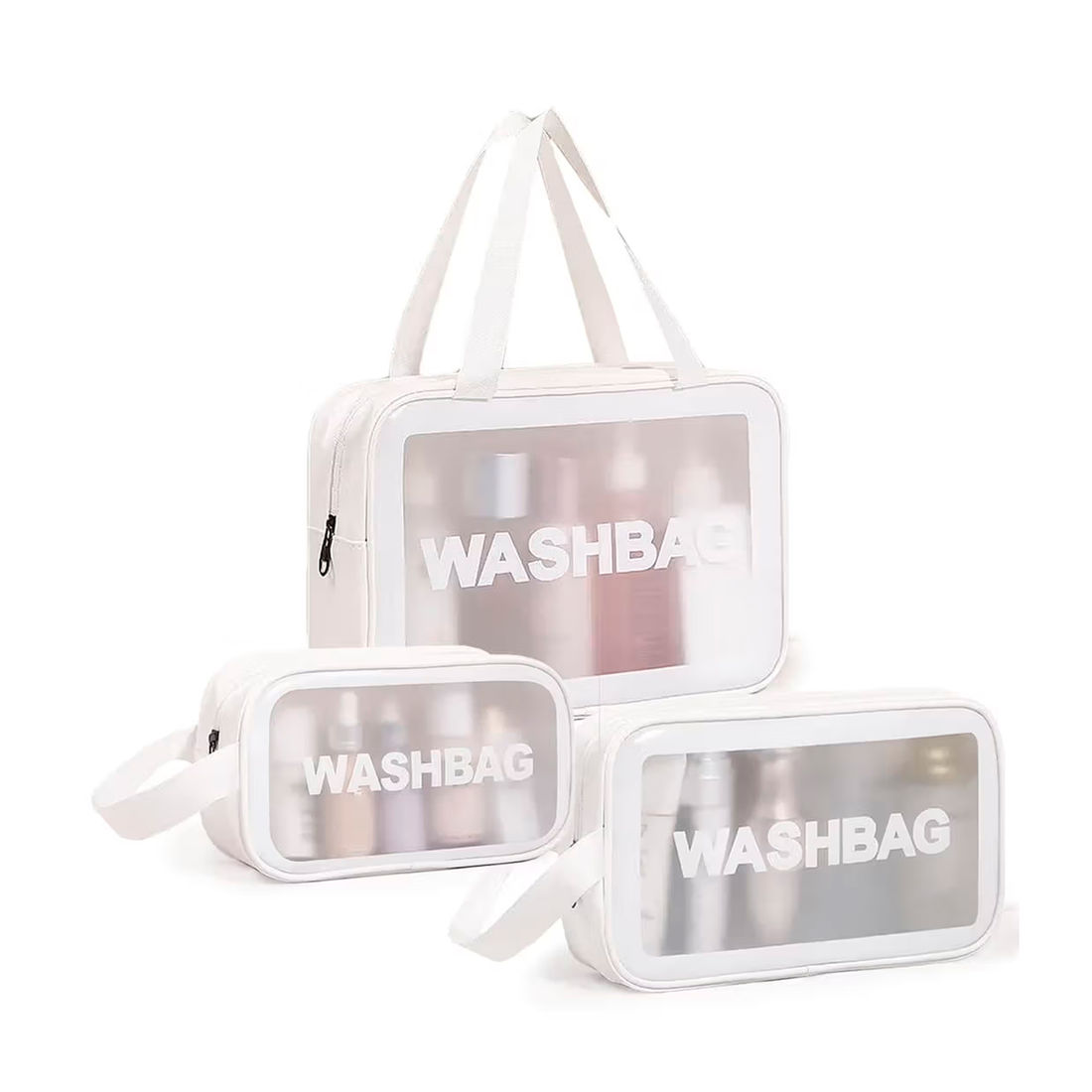 Kit de Mala de Viagem Pequena 10kg e Média 23kg Roma com Kit Necessaire Washbag e Tag Decorativa Branca