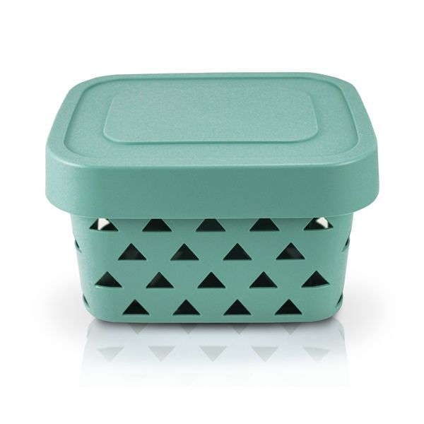 Cesto Organizador Loft Com Tampa Pequena Turquesa Cesto Organizador Loft Com Tampa Pequena Turquesa