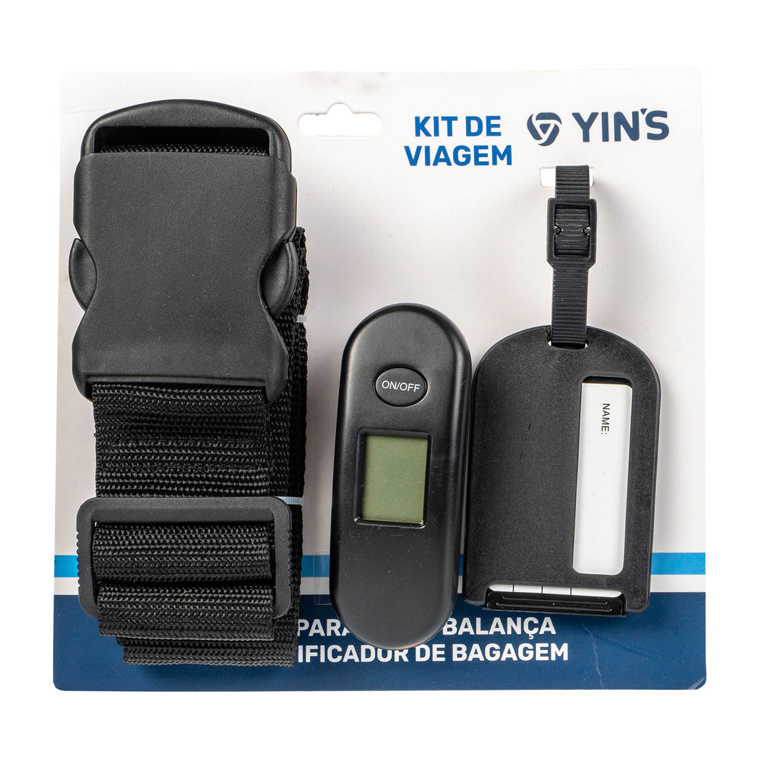 Kit de Viagem com Cinta para Mala, Balança e Identificador de Bagagem Kit de Viagem com Cinta para Mala, Balança e Identificador de Bagagem