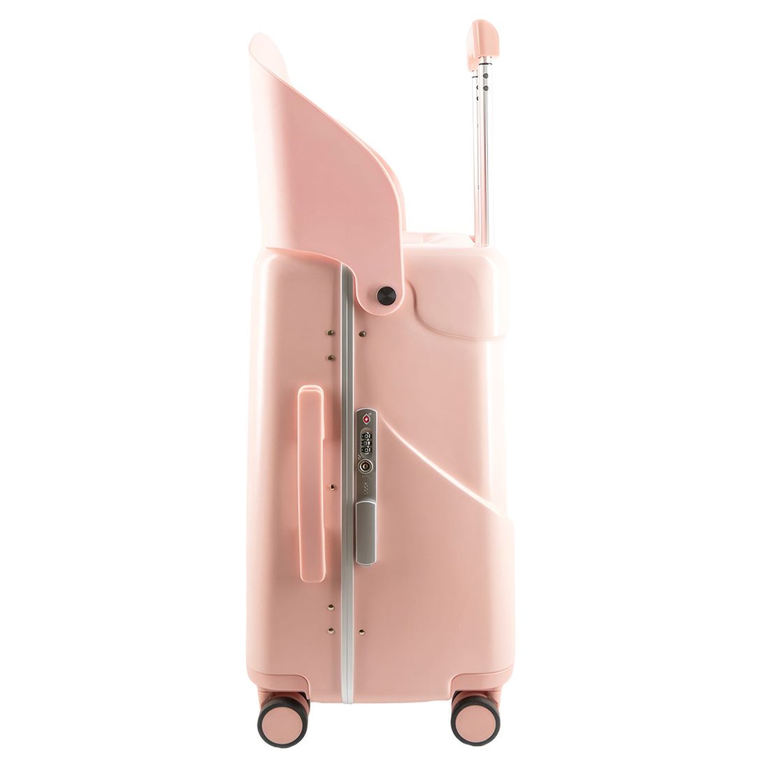 Mala de Viagem Pequena de Bordo 10 kg com Assento Infantil Policarbonato Grécia Maloa Rosa