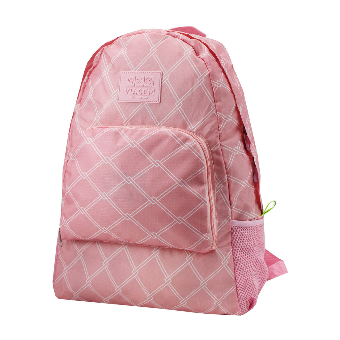 Mochila Dobrável Rosa Listras