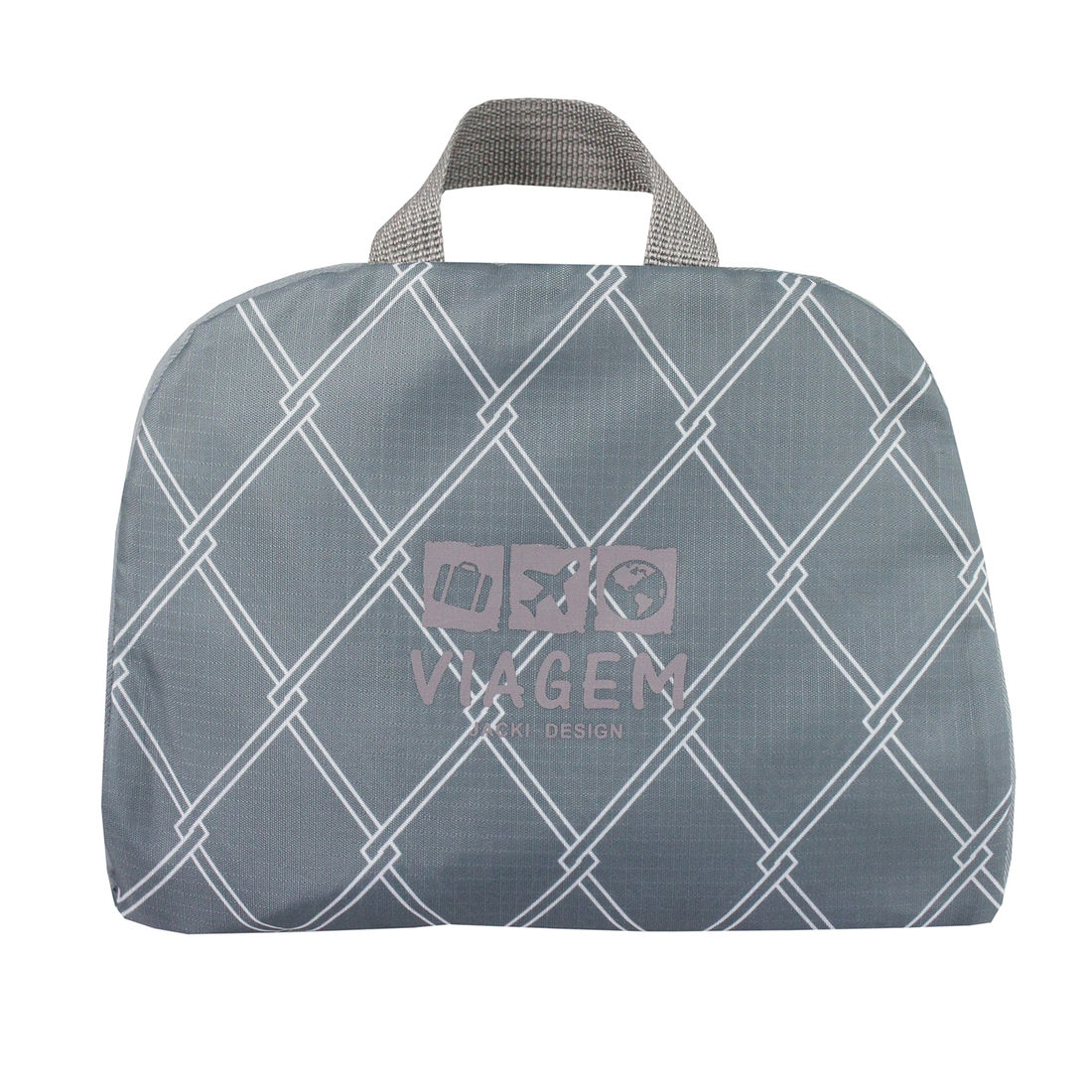 Mochila Dobrável Cinza Listras