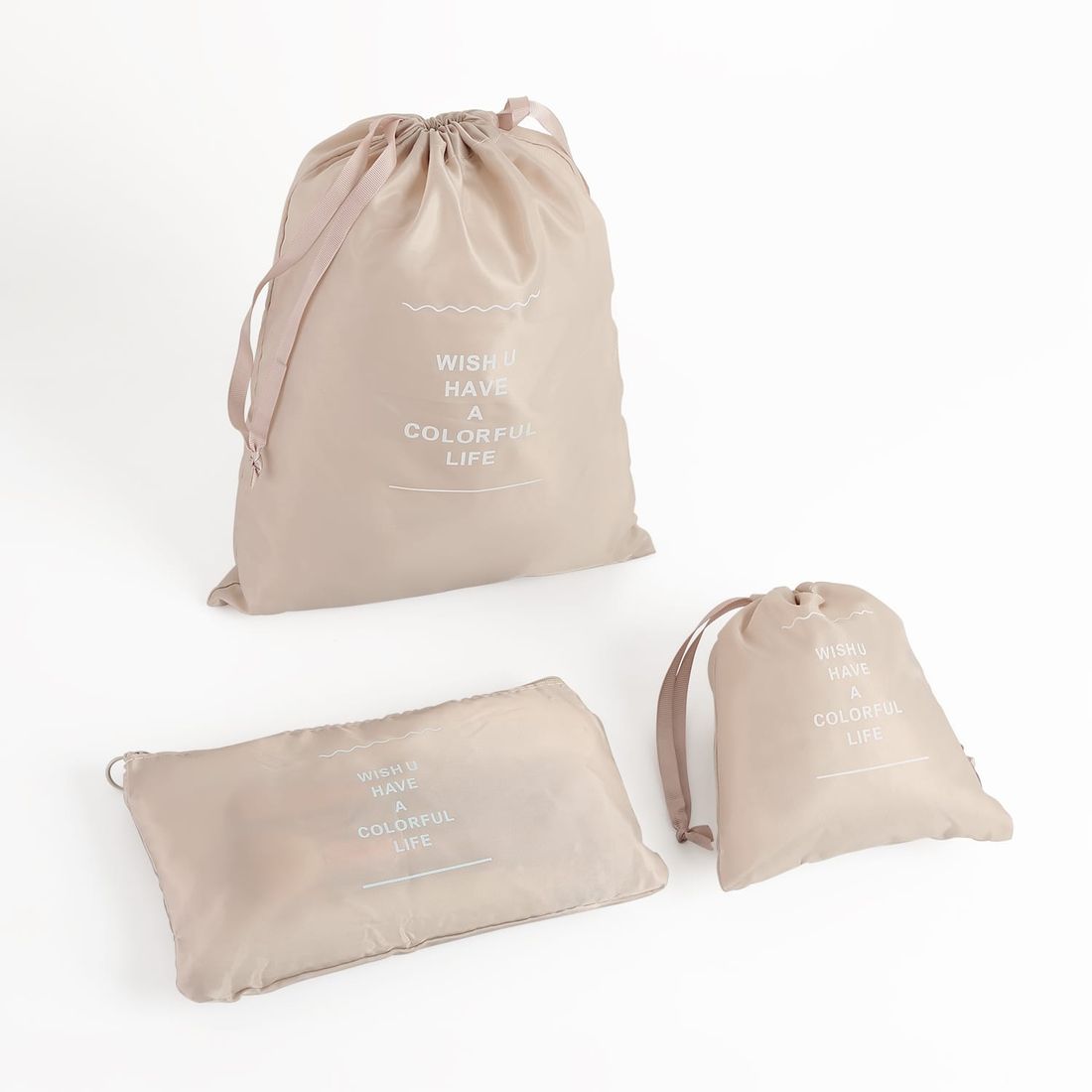 Kit de Malas de Viagem 10kg e 32 kg Amsterdam, Porta Sapato e Kit Organizador Bege