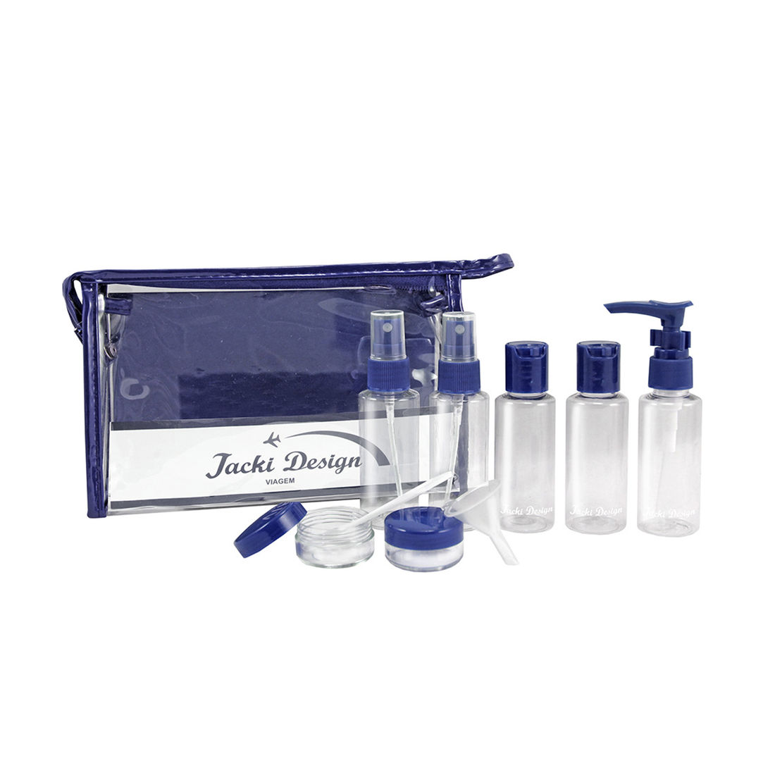 Kit de Frascos para Viagem de 10 Peças Azul Kit de Frascos para Viagem de 10 Peças Azul