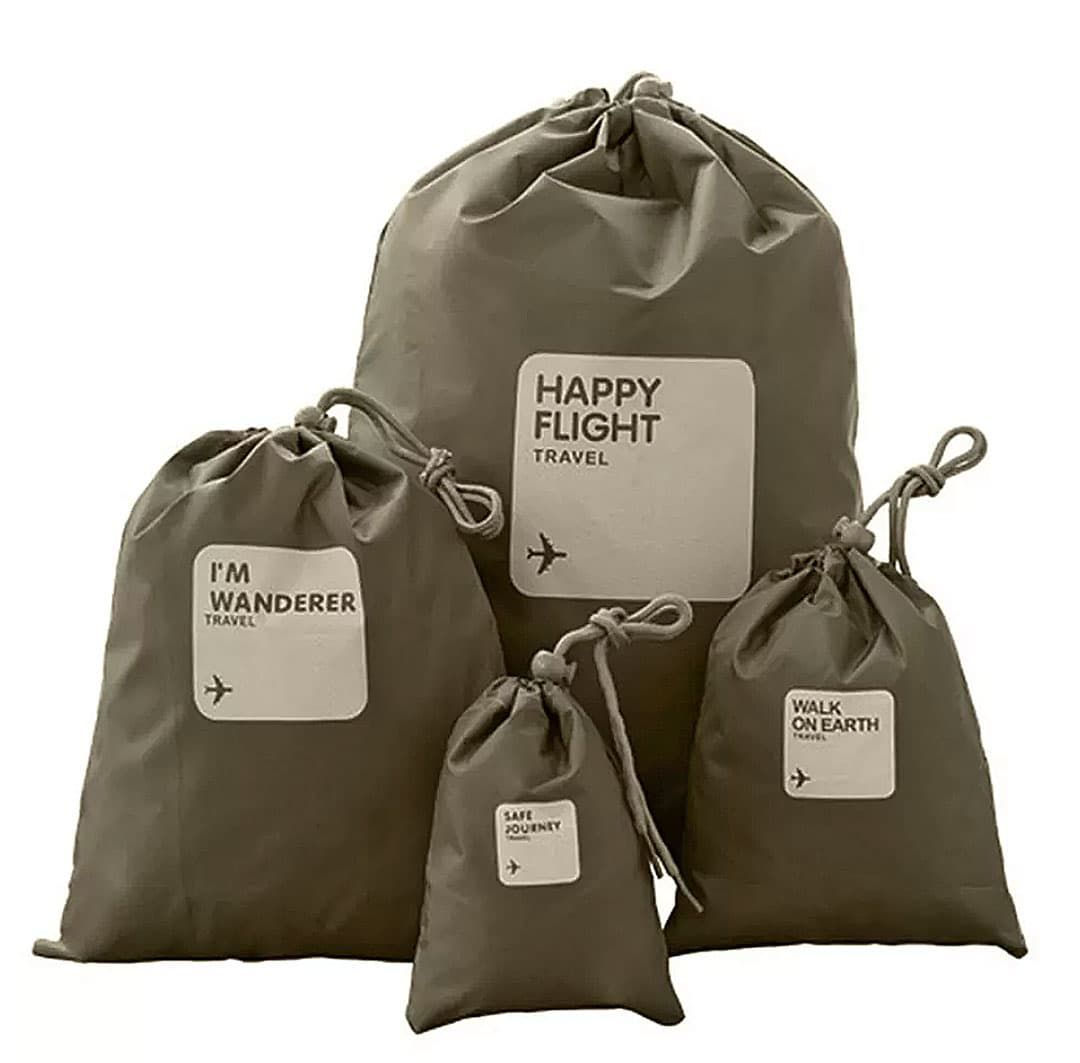 Kit Sacos Organizadores 4 Peças Color Marrom