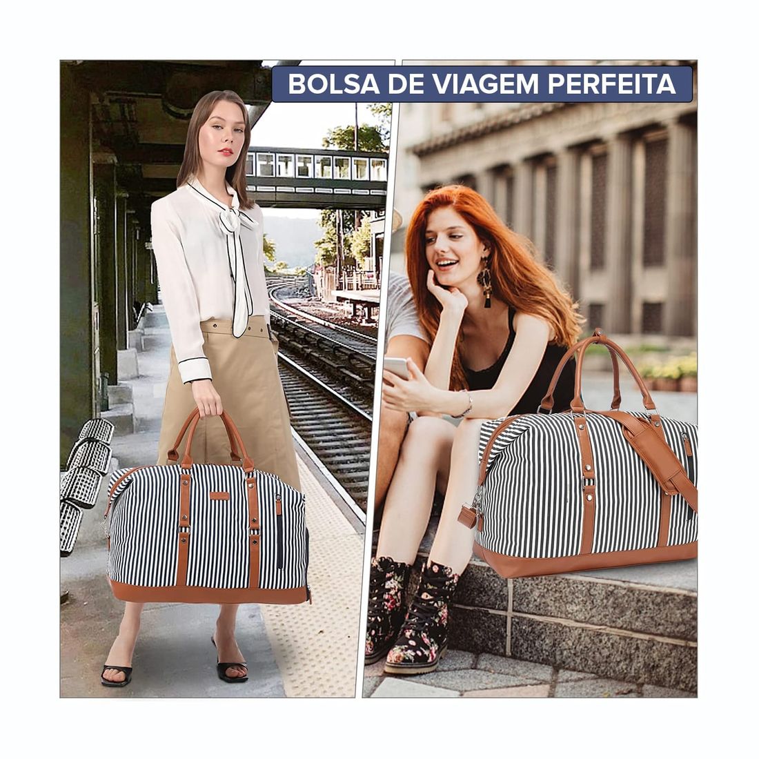 Bolsa de Viagem em Poliéster Horizon Listas