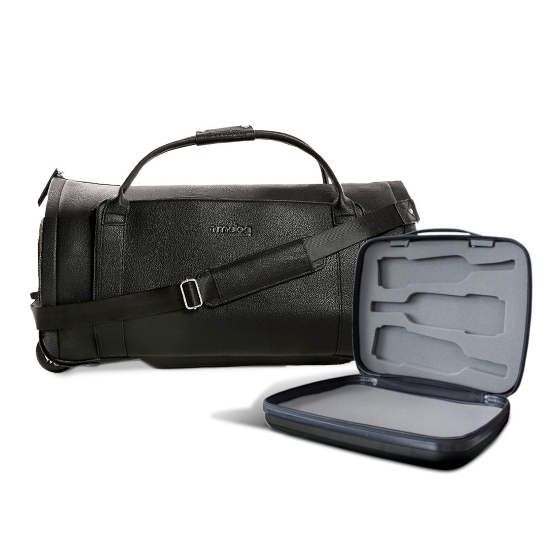 Conjunto Bolsa de Viagem Executiva Multifuncional 9 em 1 Preta e Maletas Porta Vinho para Viagem Maloa Conjunto Bolsa de Viagem Executiva Multifuncional 9 em 1 Preta e Maletas Porta Vinho para Viagem Maloa