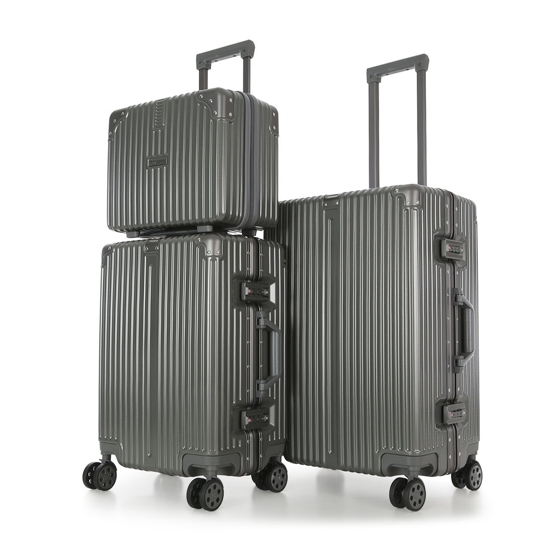 Kit de Viagem com 3 Peças Policarbonato ABS Noruega Maloa Chumbo