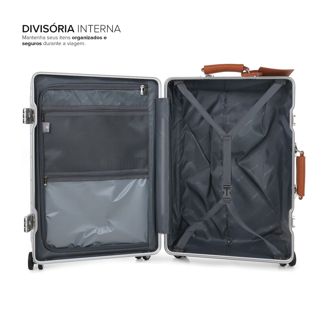 Mala de Viagem Pequena de Bordo 10 kg em Policarbonato Tóquio Maloa Prata Mala de Viagem Pequena de Bordo 10 kg em Policarbonato Tóquio Maloa Prata