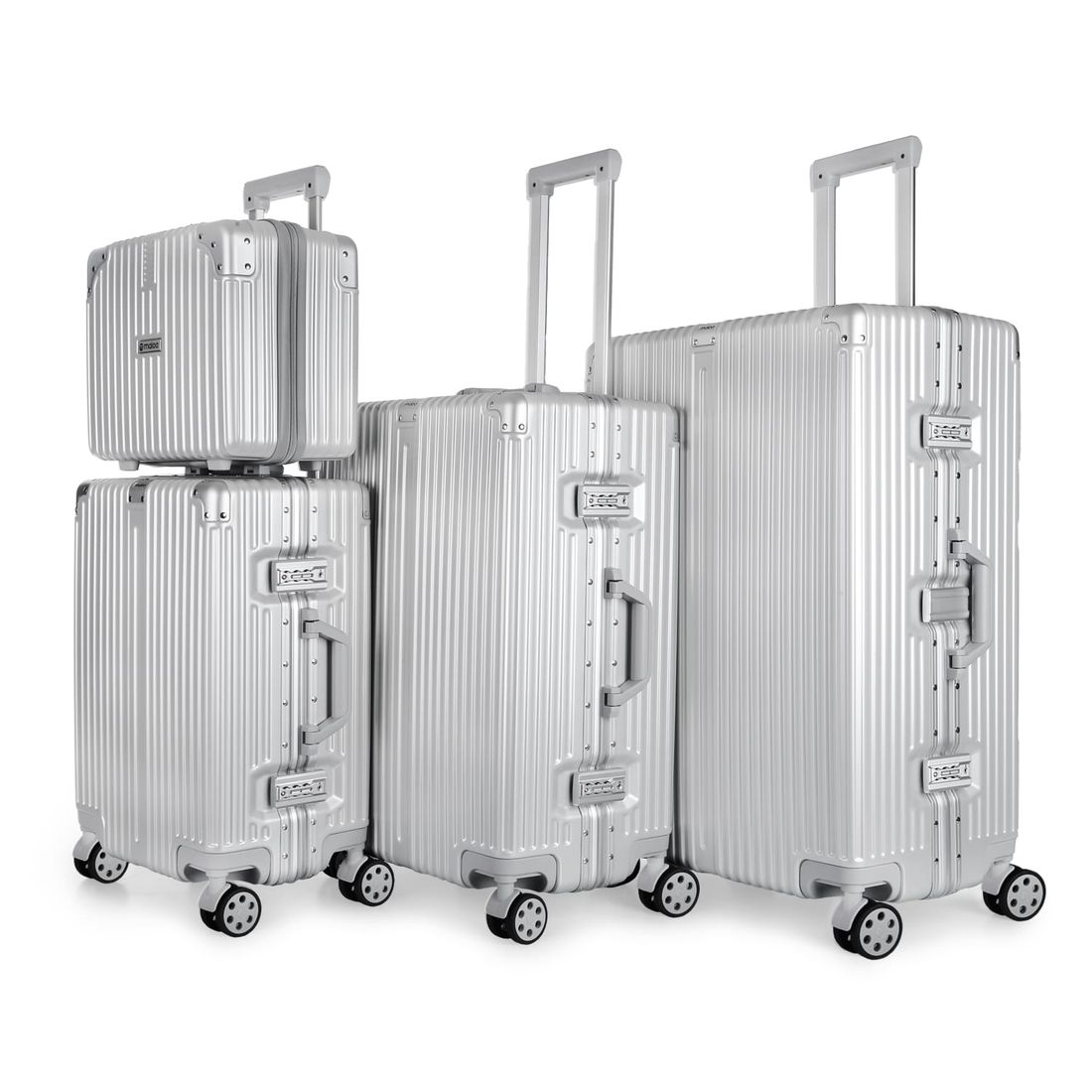 Kit de Viagem com 4 Peças Policarbonato ABS Noruega Maloa Prata