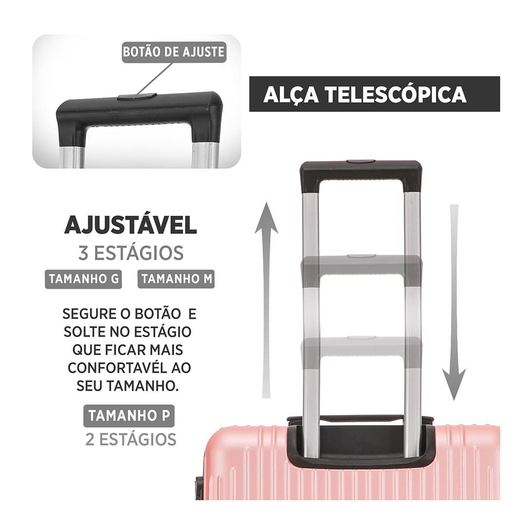 Mala de Viagem Pequena de Bordo 10kg Copenhague Rose Gold Mala de Viagem Pequena de Bordo 10kg Copenhague Rose Gold