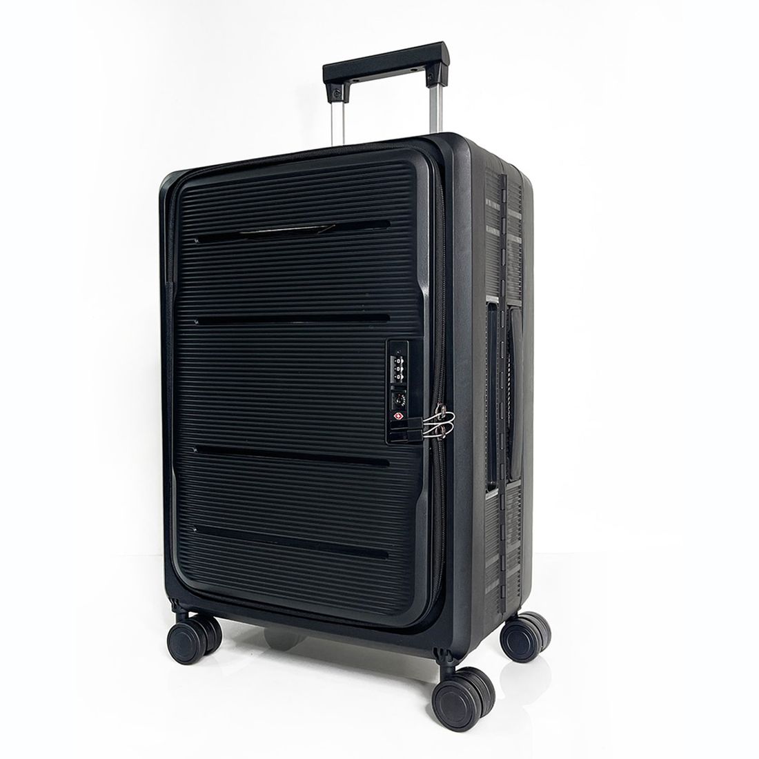 Mala de Viagem Pequena de Bordo 10Kg em Polipropileno 8 Rodas Dobravel Slim Cor:Preto Mala de Viagem Pequena de Bordo 10Kg em Polipropileno 8 Rodas Dobravel Slim Cor:Preto