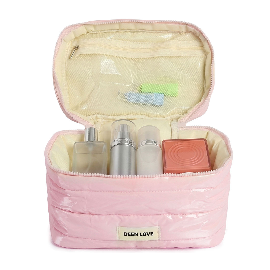 Kit de Acessórios Multifuncional com Necessaire, Porta Passaporte e Porta Notebook 14 Polegadas Puffer Maloa Rosa Kit de Acessórios Multifuncional com Necessaire, Porta Passaporte e Porta Notebook 14 Polegadas Puffer Maloa Rosa