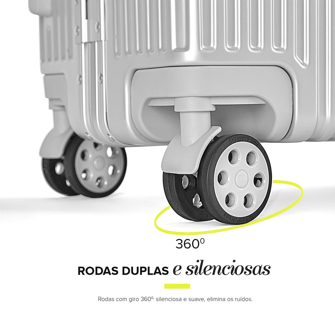Kit de Viagem com 3 Peças Policarbonato ABS Noruega Maloa Prata