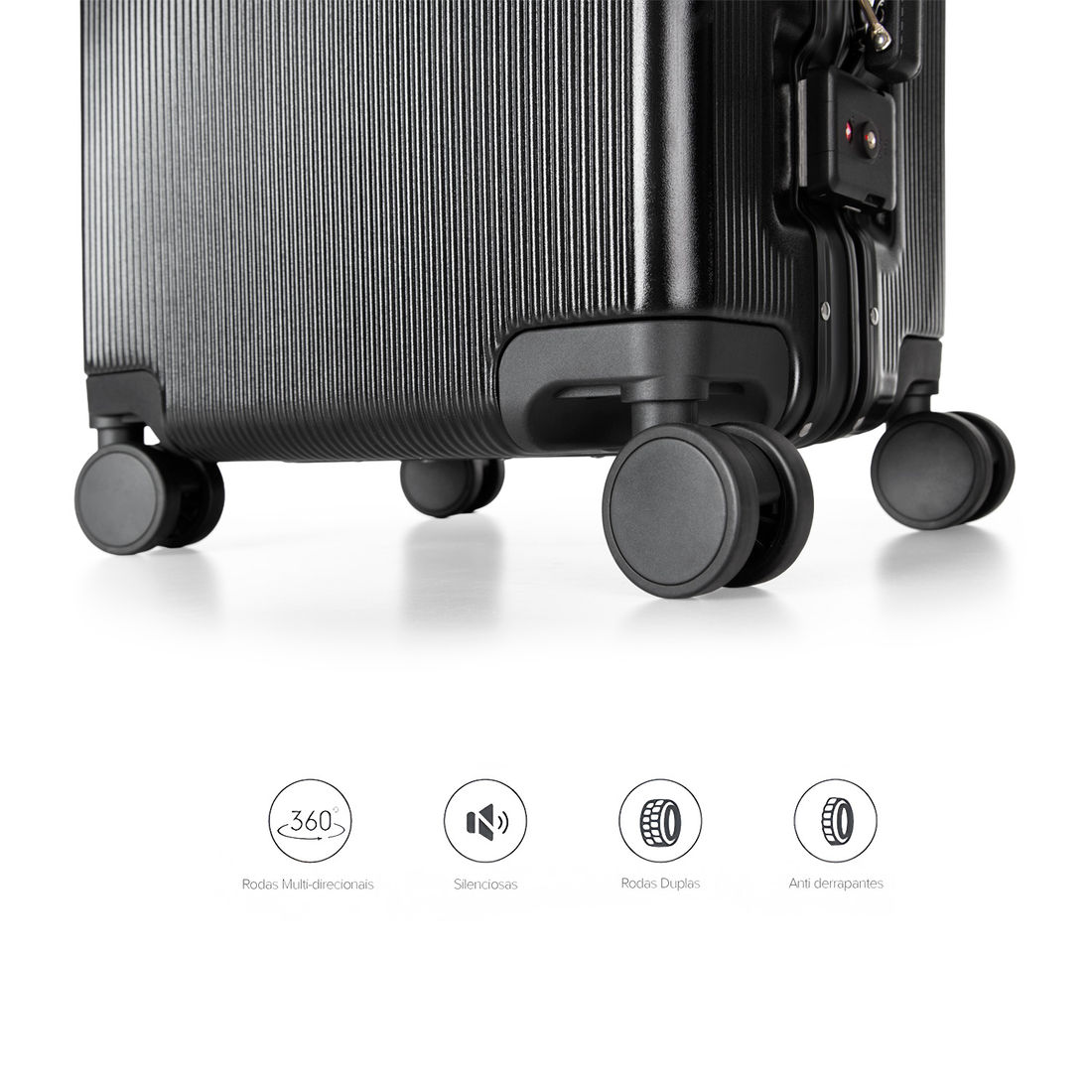 Mala de Viagem Pequena de Bordo 10 kg em Policarbonato Tóquio Maloa Preto