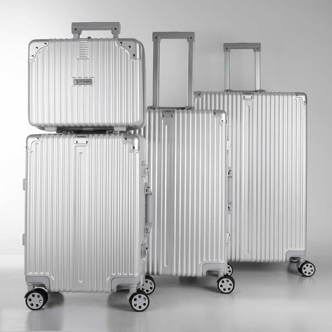 Kit de Viagem com 4 Peças Policarbonato ABS Noruega Maloa Prata