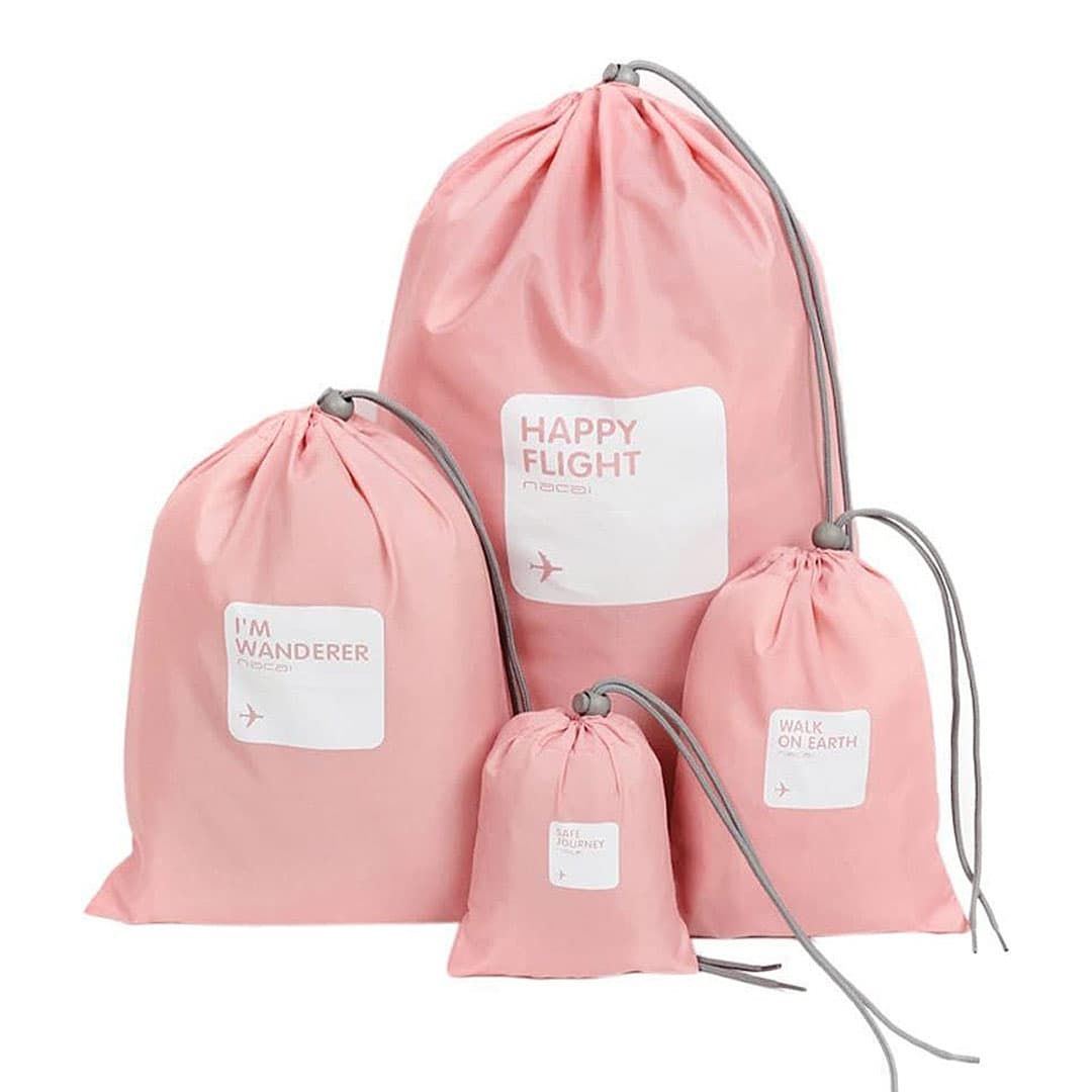 Kit Sacos Organizadores 4 Peças Color Rose Kit Sacos Organizadores 4 Peças Color Rose