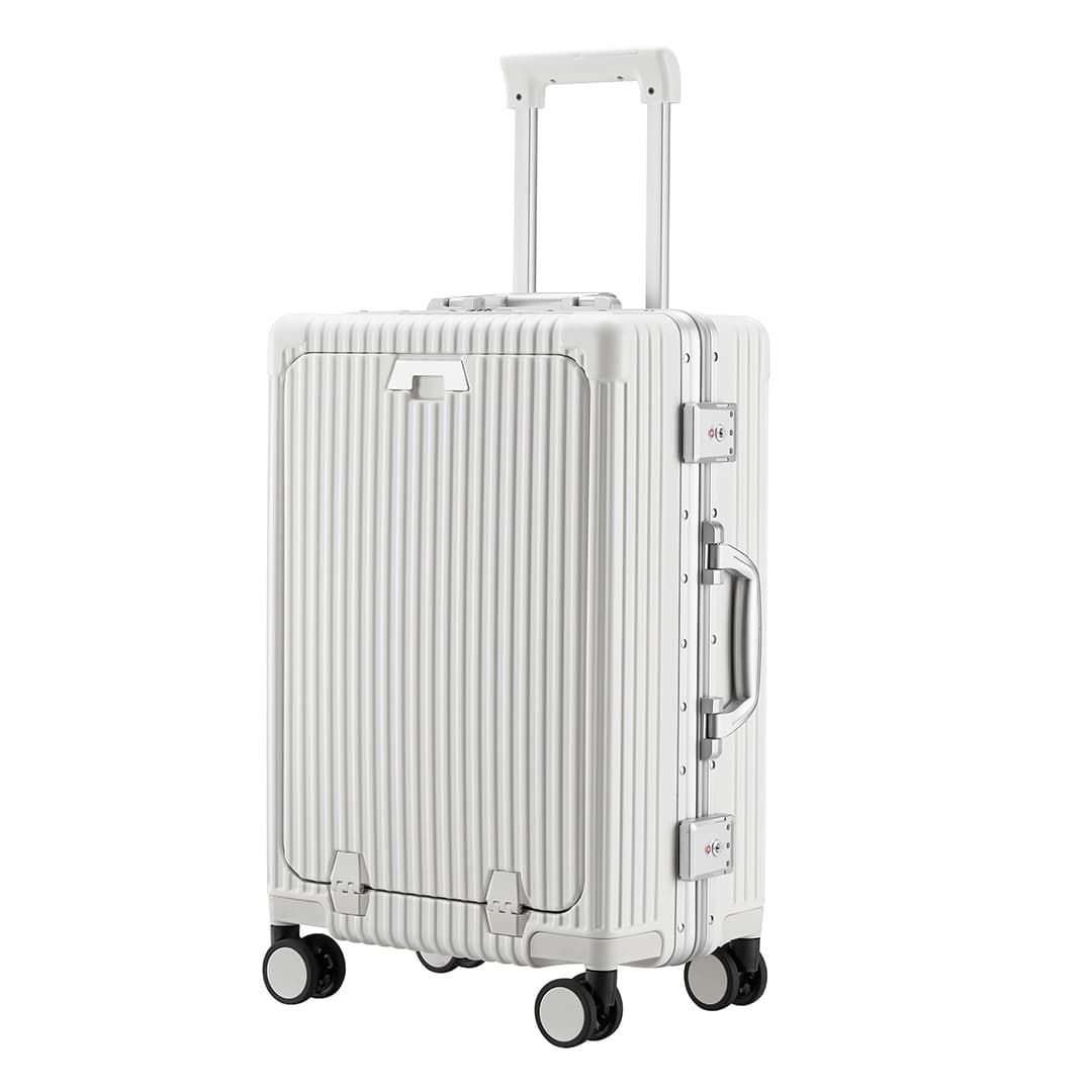 Conjunto Mala de Viagem Pequena de Bordo 10kg Policarbonato Suécia e Frasqueira Bali Maloa Branco