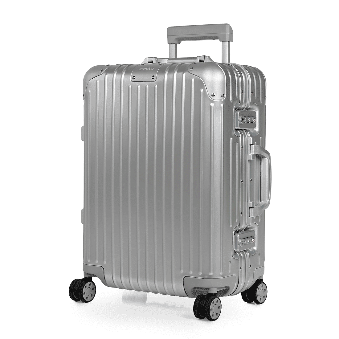 Mala de Viagem Pequena de Bordo 10 kg em Aluminio Dubai Maloa Prata