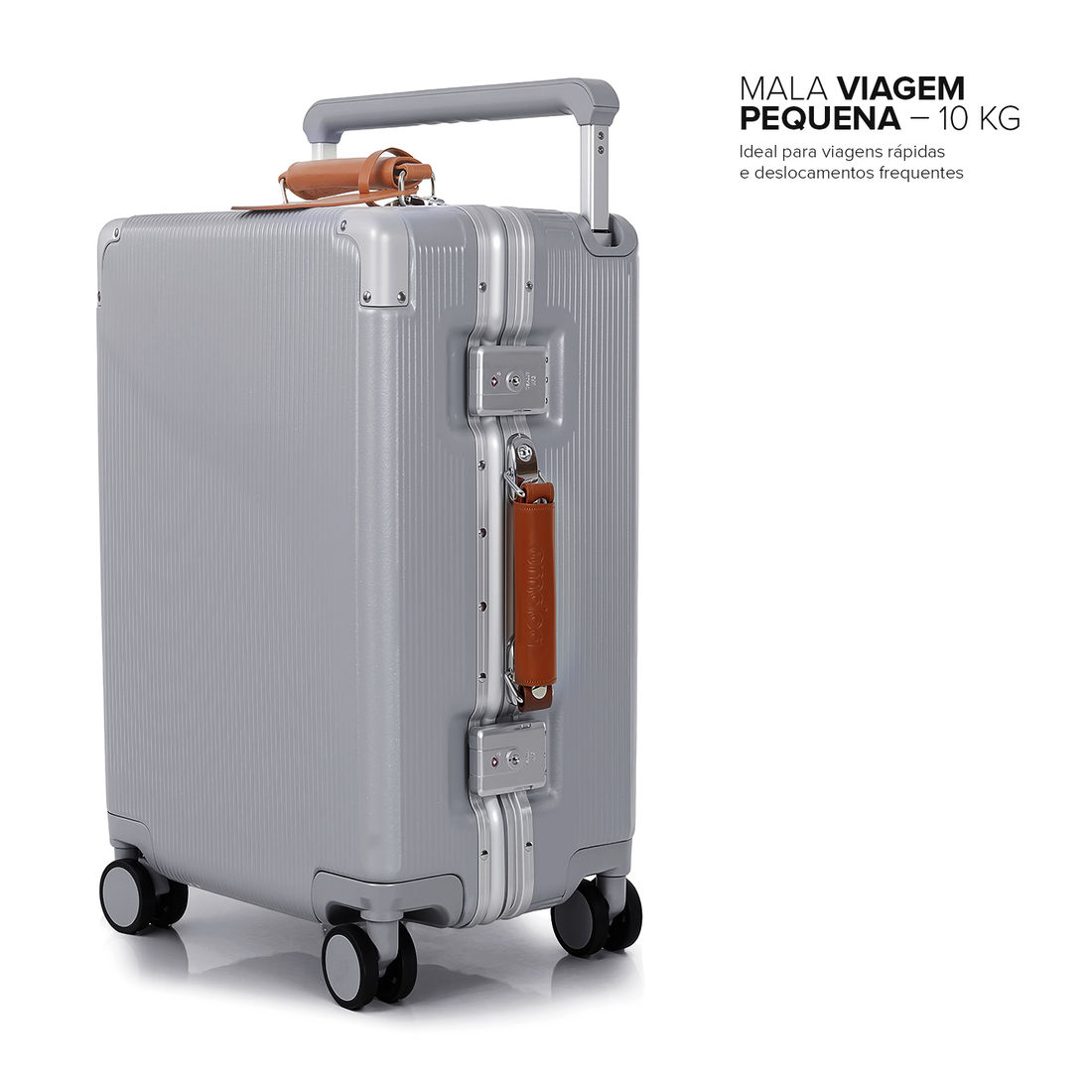 Mala de Viagem Pequena de Bordo 10 kg em Policarbonato Tóquio Maloa Prata Mala de Viagem Pequena de Bordo 10 kg em Policarbonato Tóquio Maloa Prata