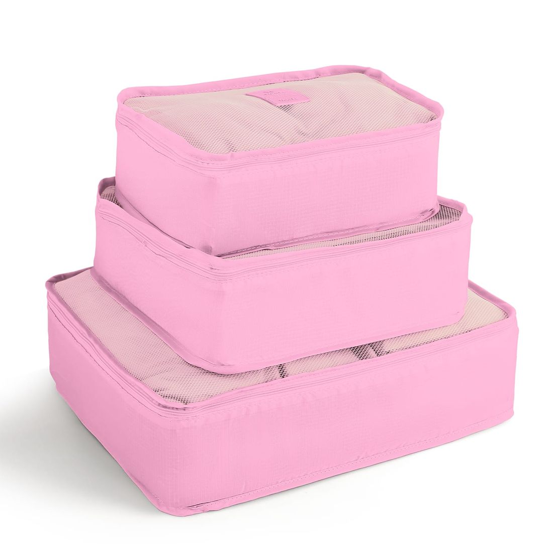 Kit Completo Brasil Branco, Kit Frasco 7 Pecas, Bolsa Journey e Kit Organizador Laundry Rosa