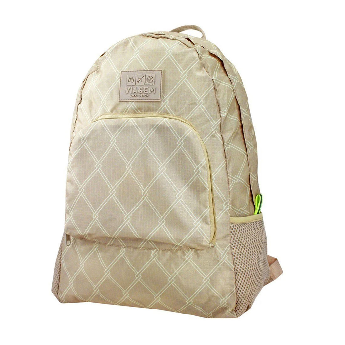 Mochila Dobrável Bege Listras