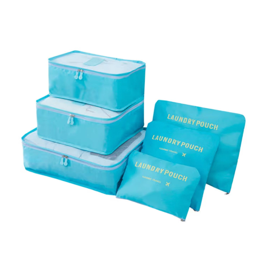 Kit Completo Brasil Branco, Kit Frasco 7 Pecas, Bolsa Journey e Kit Organizador Laundry Azul