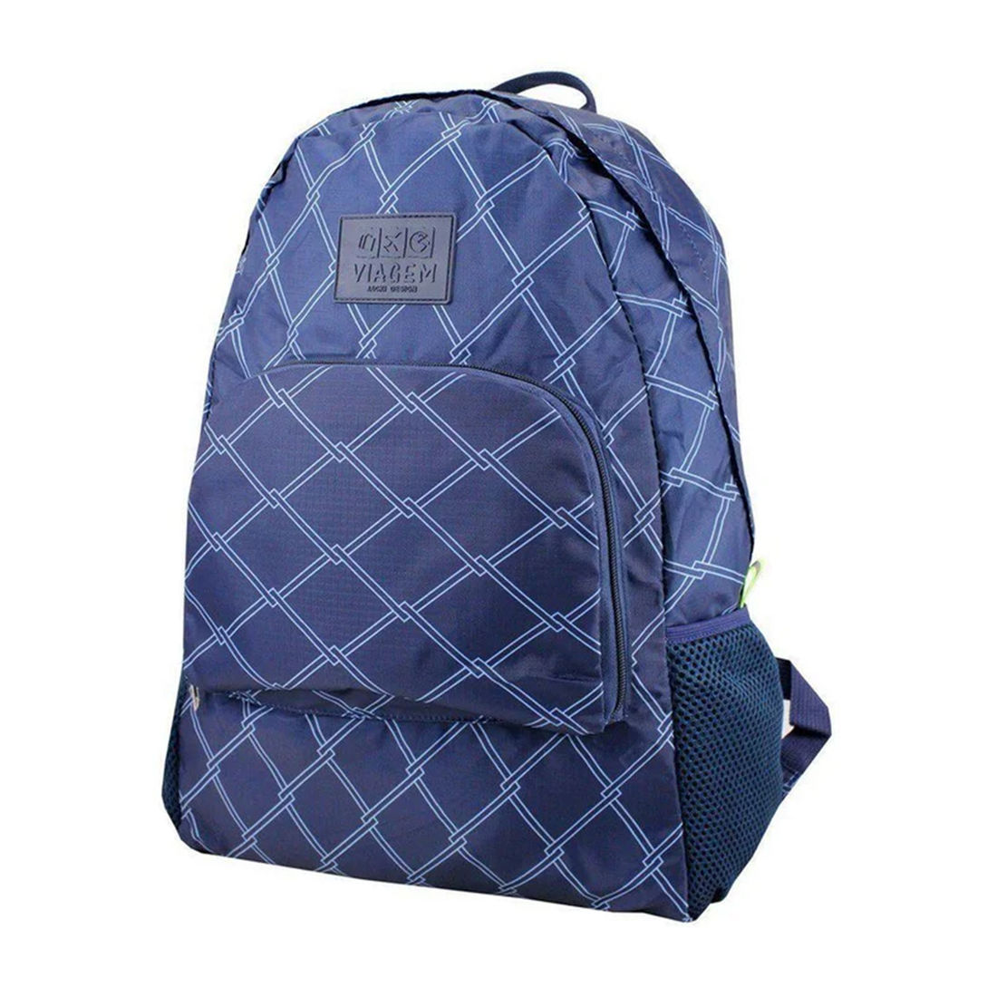 Mochila Dobrável Azul Listras