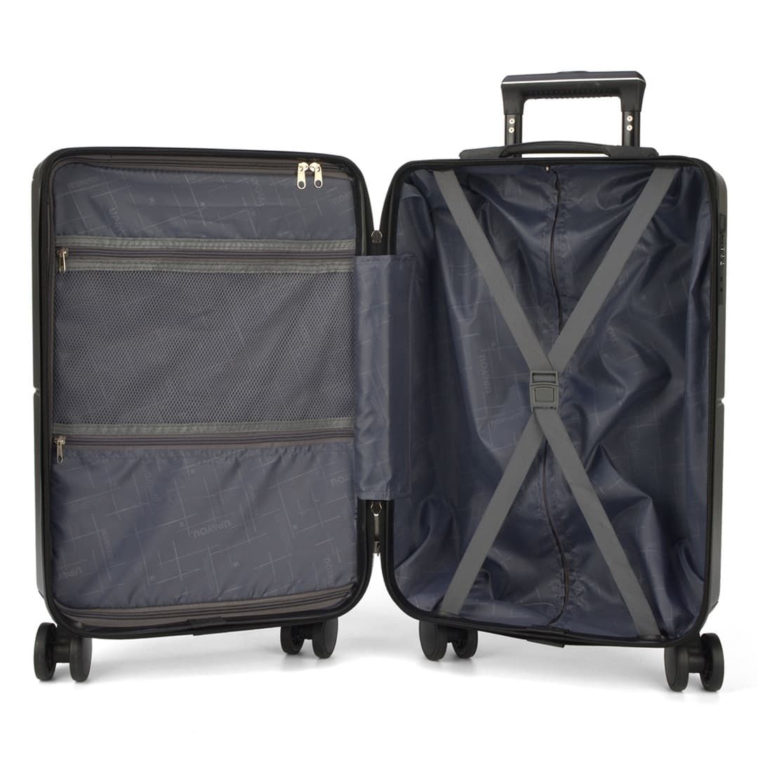 Kit de Malas de Viagem 3 Peças com Expansor e Frasqueira Katerini Grafite Kit de Malas de Viagem 3 Peças com Expansor e Frasqueira Katerini Grafite