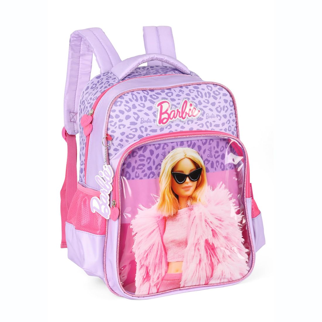Conjunto de Mala de Bordo 10 kg e Mochila Infantil Barbie Pink