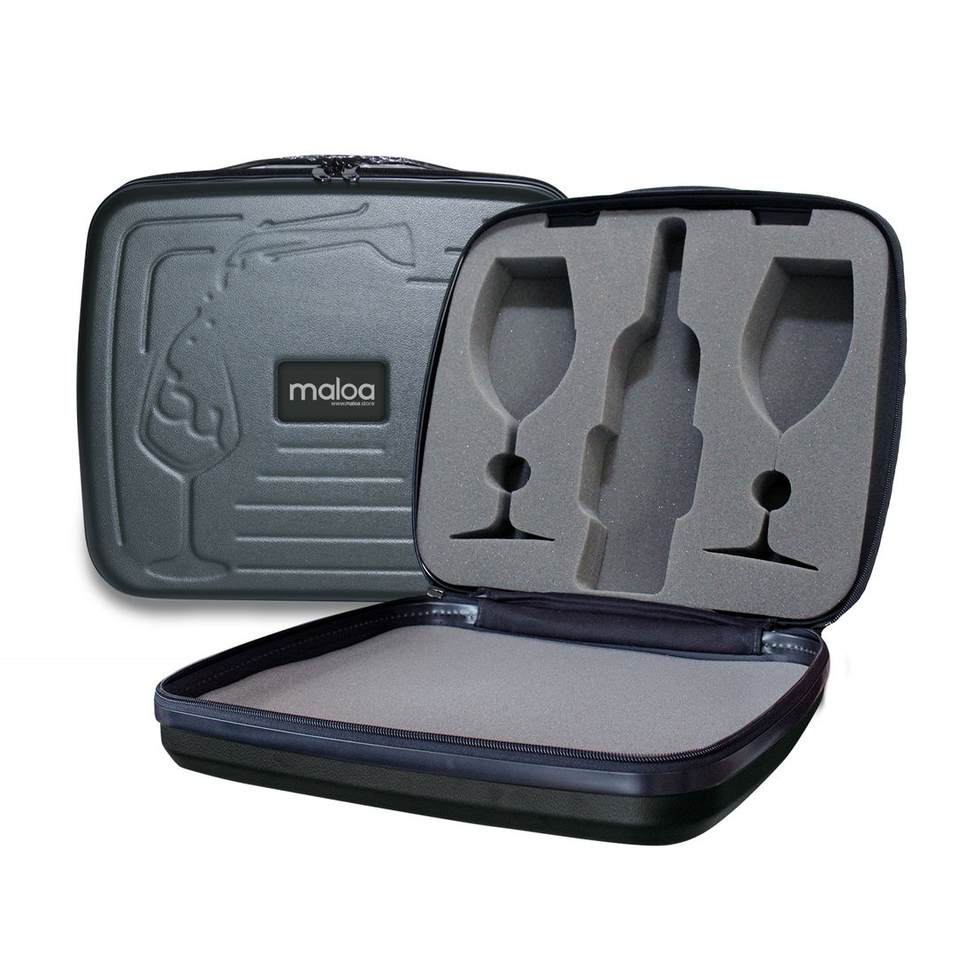 Maletas Porta Vinho e Taças para Viagem Maloa