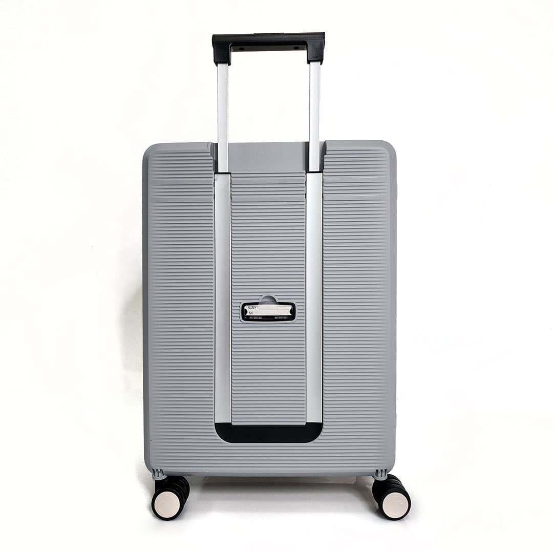 Mala de Viagem Pequena de Bordo 10Kg em Polipropileno 8 Rodas Dobravel Slim Cor:Bege com Cinza Mala de Viagem Pequena de Bordo 10Kg em Polipropileno 8 Rodas Dobravel Slim Cor:Bege com Cinza