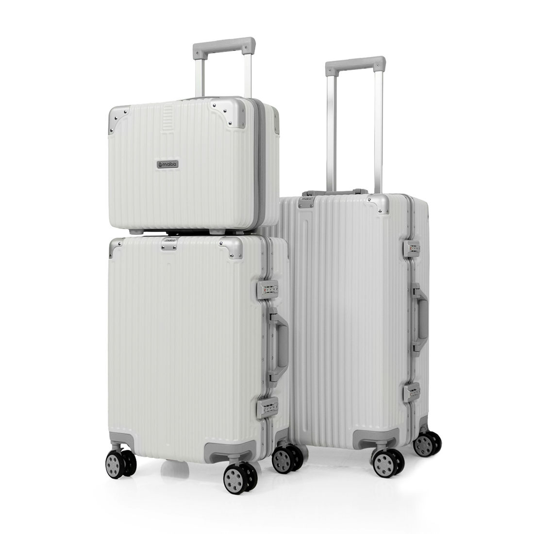 Kit de Viagem com 3 Peças Policarbonato ABS Noruega Maloa Branco