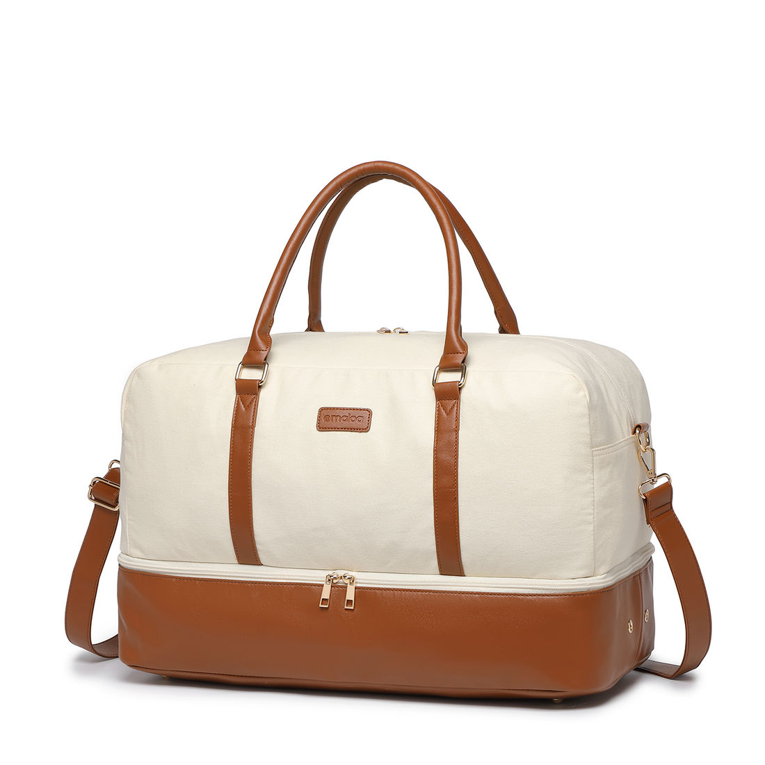 Bolsa de Viagem em Lona com Couro Sintético Urban Maloa Bege Bolsa de Viagem em Lona com Couro Sintético Urban Maloa Bege